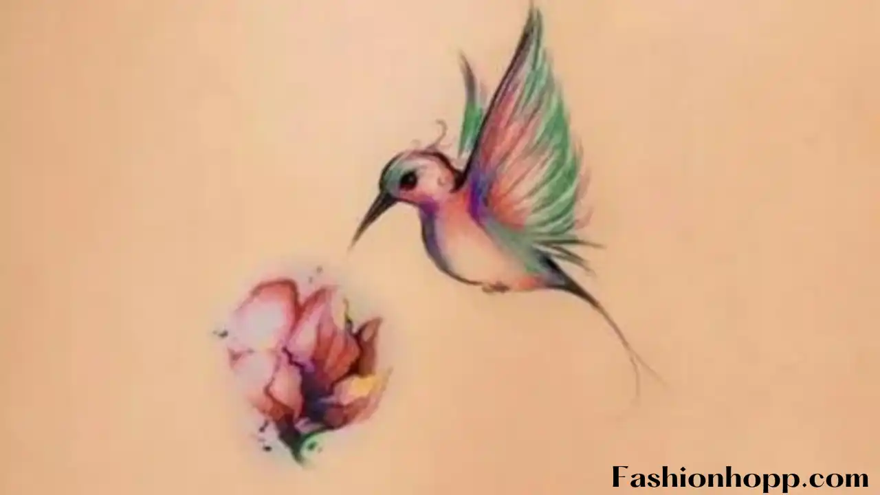 Colorful Watercolor Hummingbird Tattoos