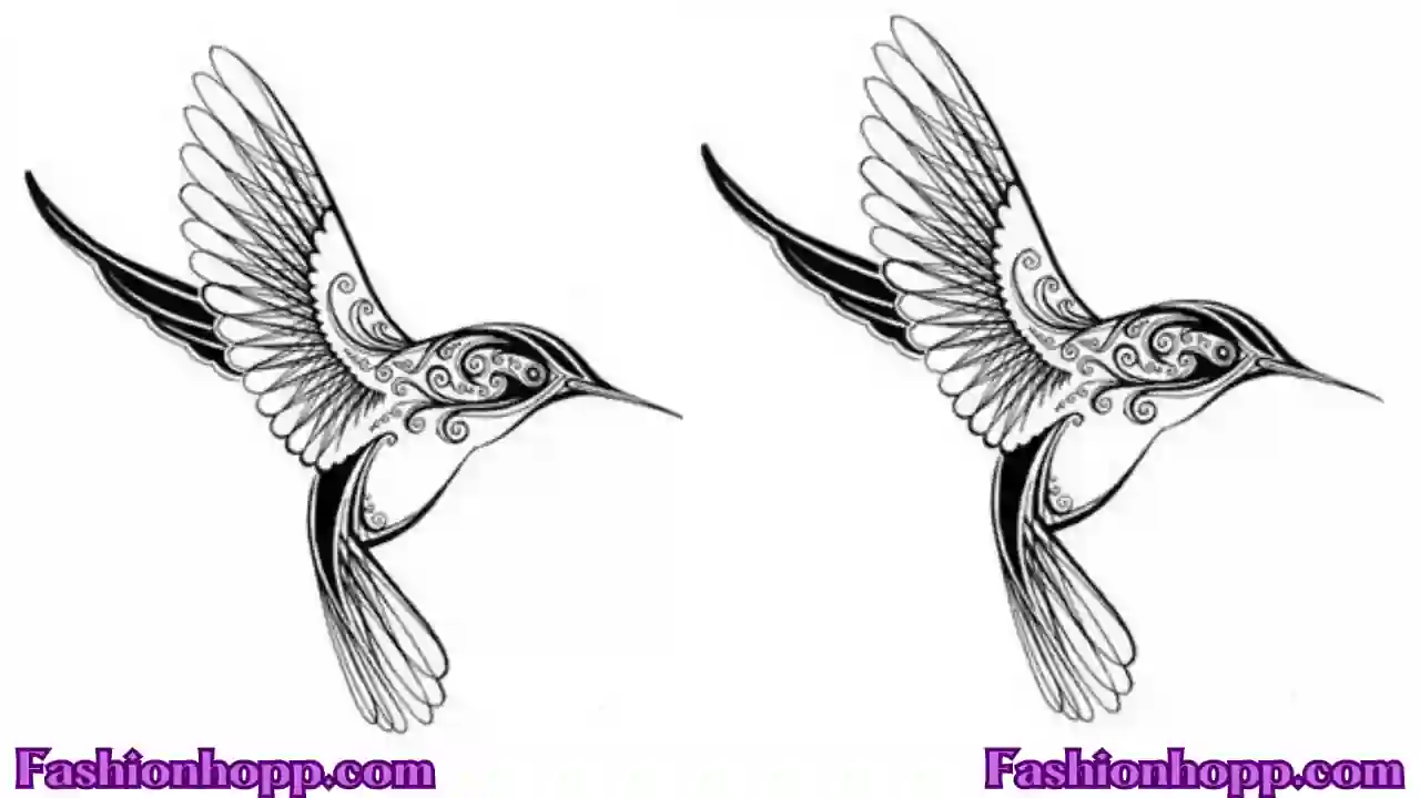 Black and white hummingbird tattoos