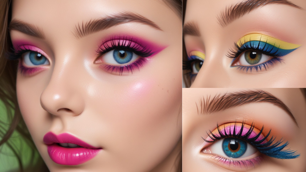 coloured mascara makeup look